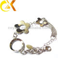 stainless steel jewelry with flower shape bracelet vners for girl